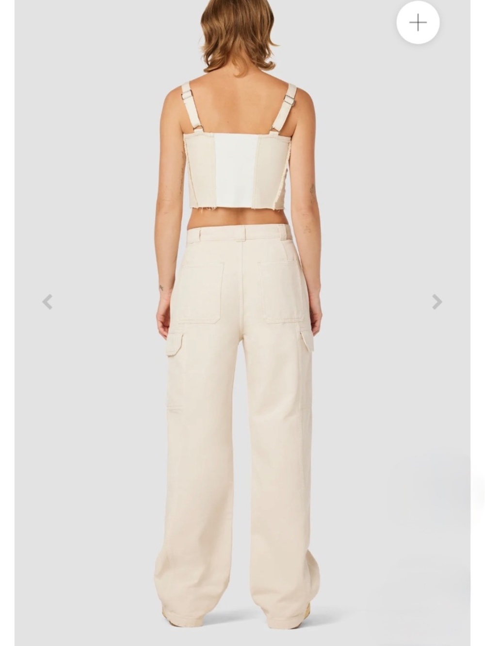 Hudson Jeans Cotton Cargo Pants Wide Leg Great Egret (Off-White) Size 31 - Picture 4 of 8